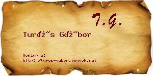 Turós Gábor névjegykártya